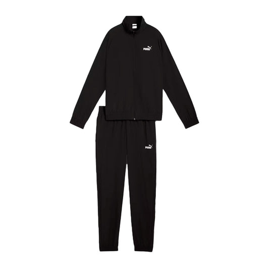 Conjunto Puma Woven Tracksuit CL 688163 01 para mujer entrenamiento color negro con blanco