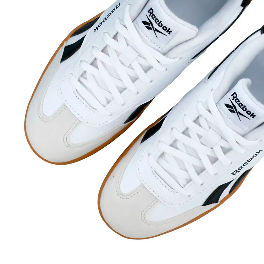 Tenis Reebok Smash Edge 100221602 para mujer/joven casual color blanco con negro y punta en T beige