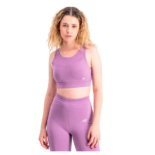Top Skechers AWB033LIL para mujer entrenamiento color lila