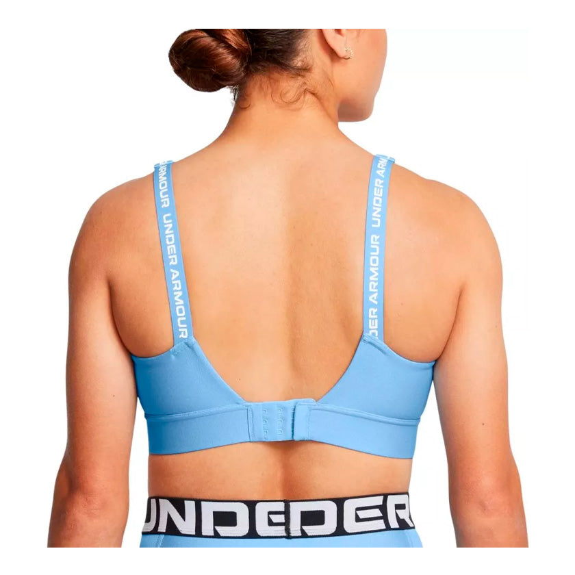 Top deportivo Under Armour Infinity Mid 2.0 1384123-465 para mujer de color azul de uso para entrenamiento