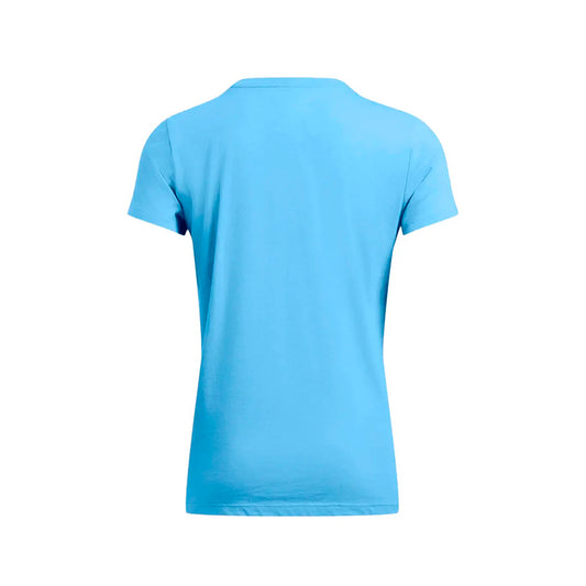Playera Under Armour Logo SS 1356305-465 para mujer de color azul de uso para entrenamiento