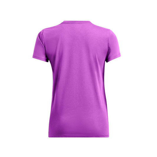 Playera Under Armour Logo SS 1356305-525 para mujer de color morado de uso para entrenamiento