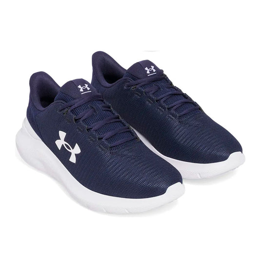 Tenis Under Armour Phade RN 3 3028252-410 en color azul marino con suela blanca para hombre