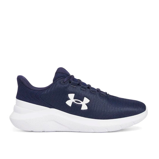 Tenis Under Armour Phade RN 3 3028252-410 en color azul marino con suela blanca para hombre