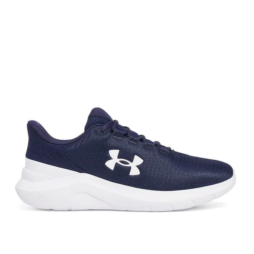 Tenis Under Armour Phade RN 3 3028252-410 en color azul marino con suela blanca para hombre